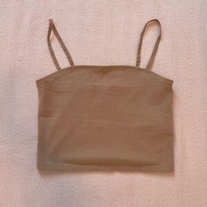 abercrombie & fitch XS tan square neck cropped cami
